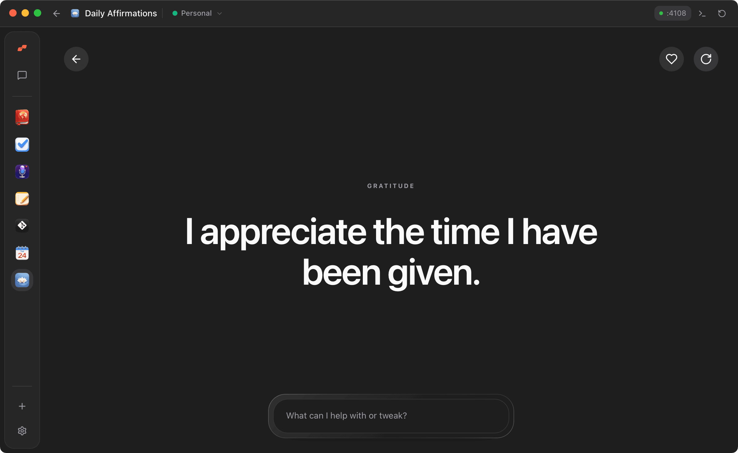 Affirmations screenshot