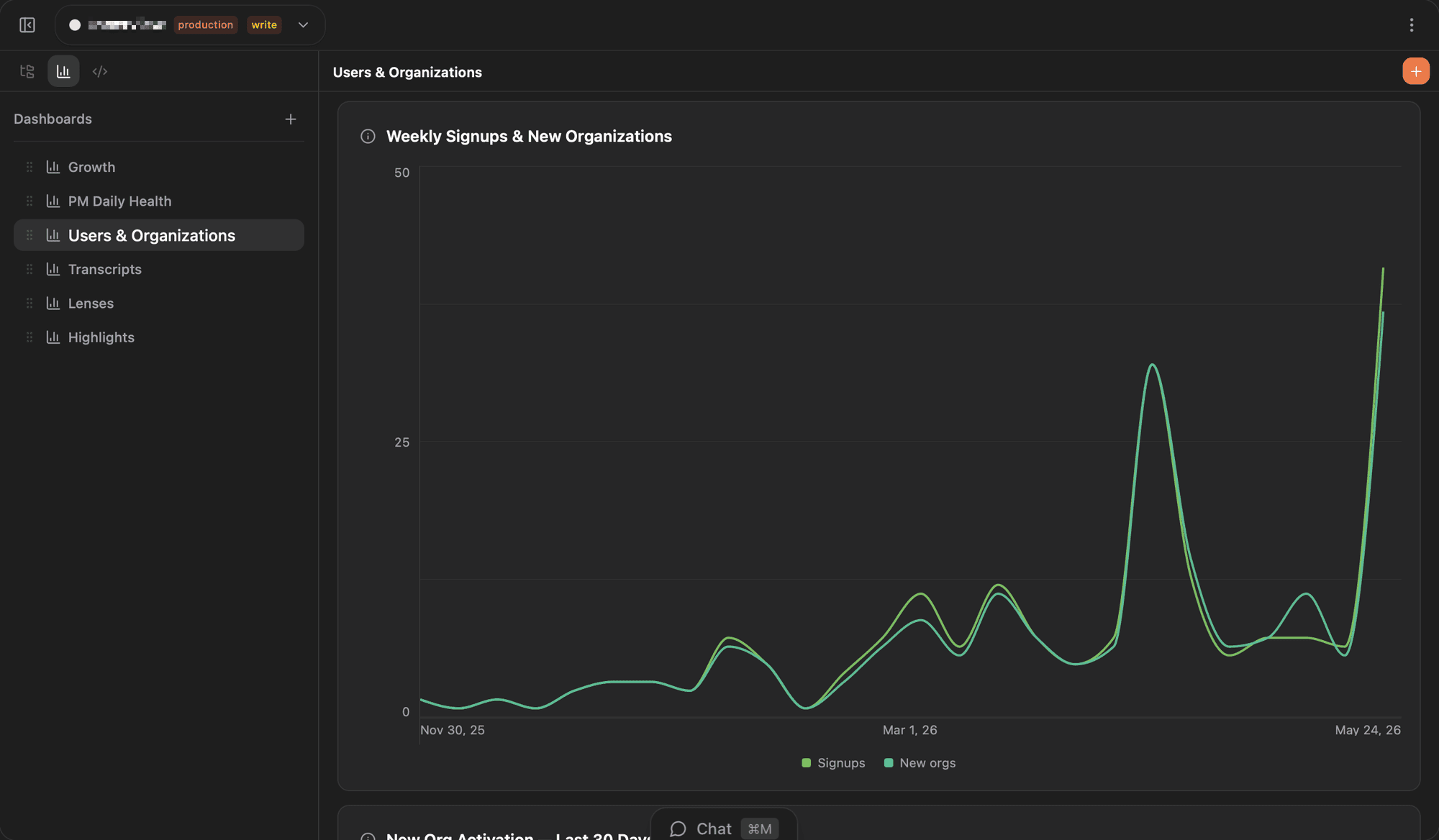 Database screenshot