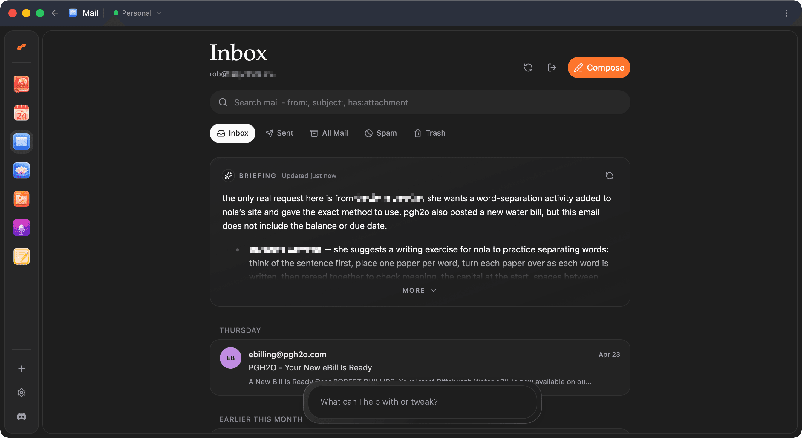 Mail screenshot