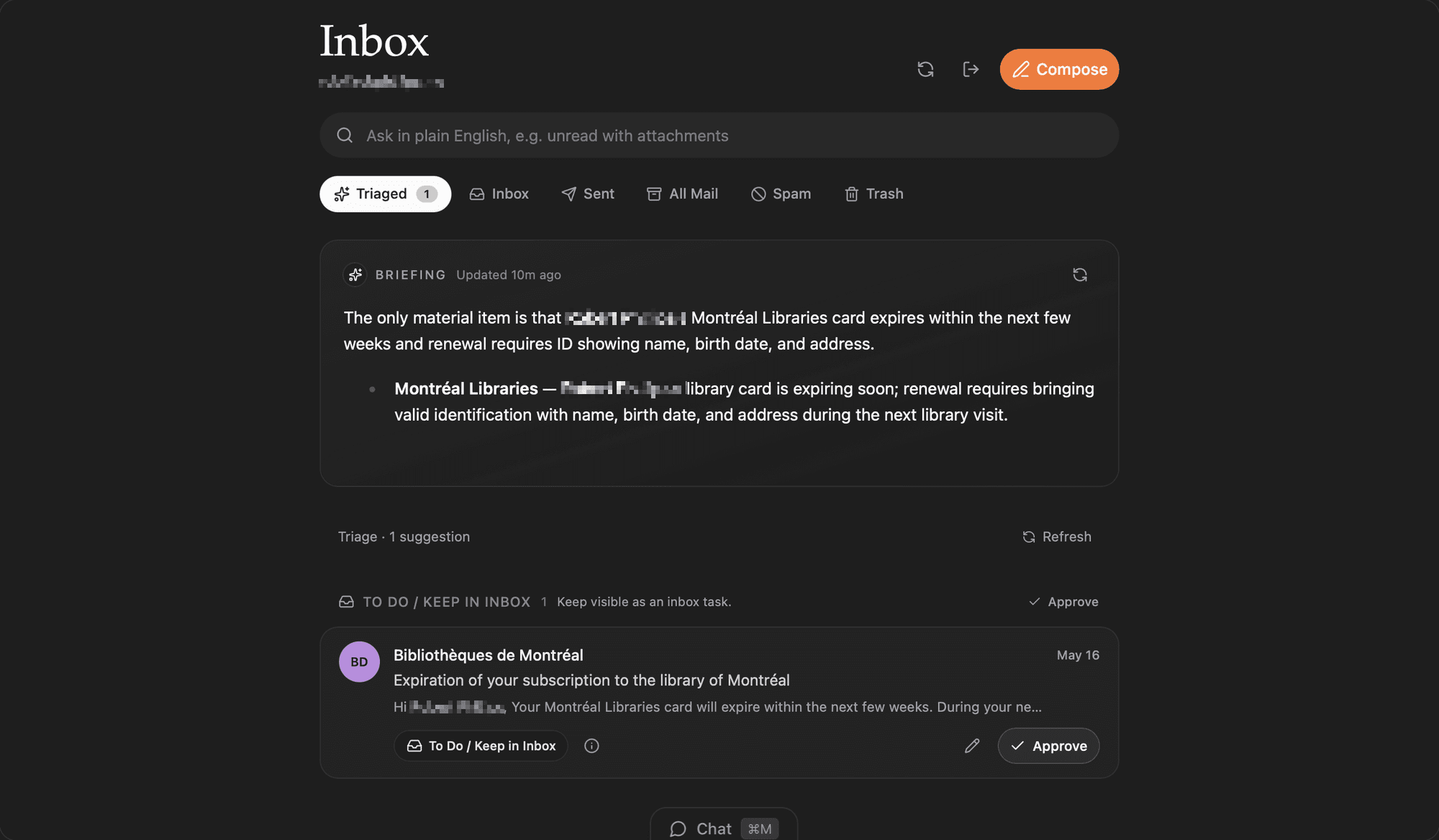 Mail screenshot