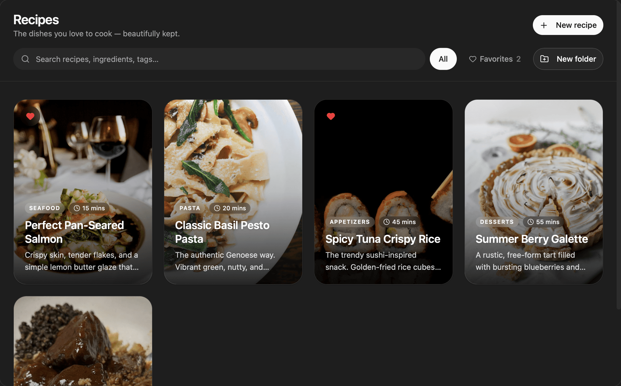 Recipes screenshot