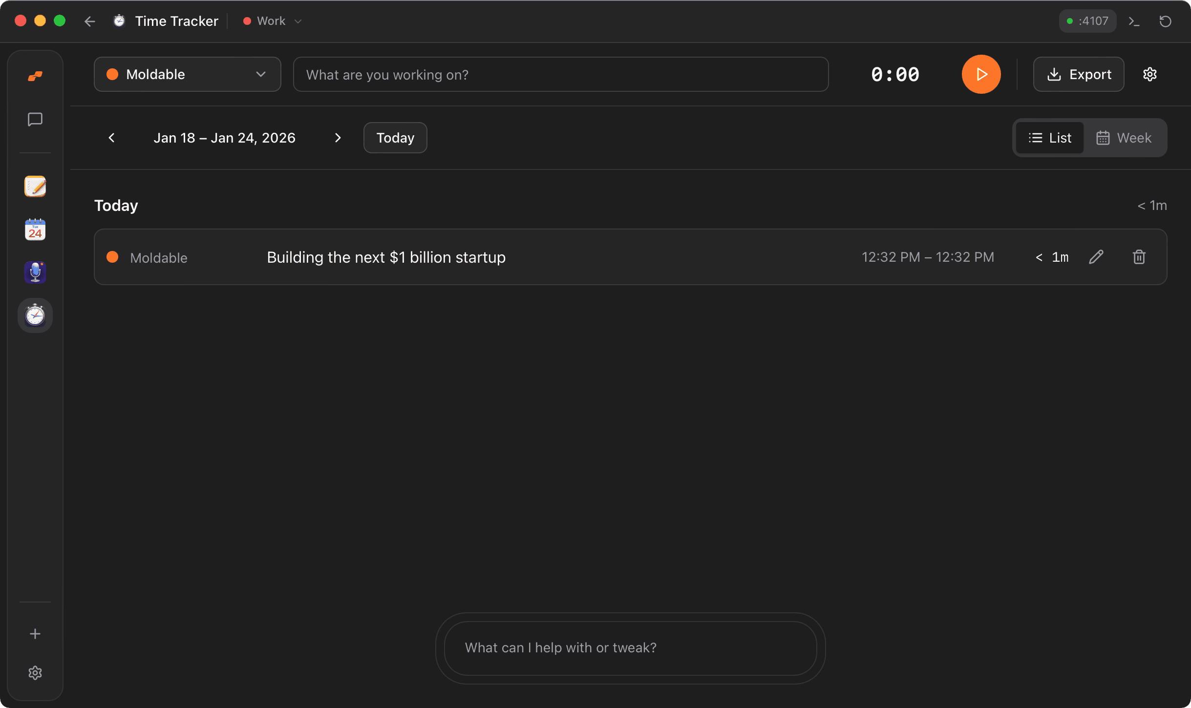 Time Tracker screenshot