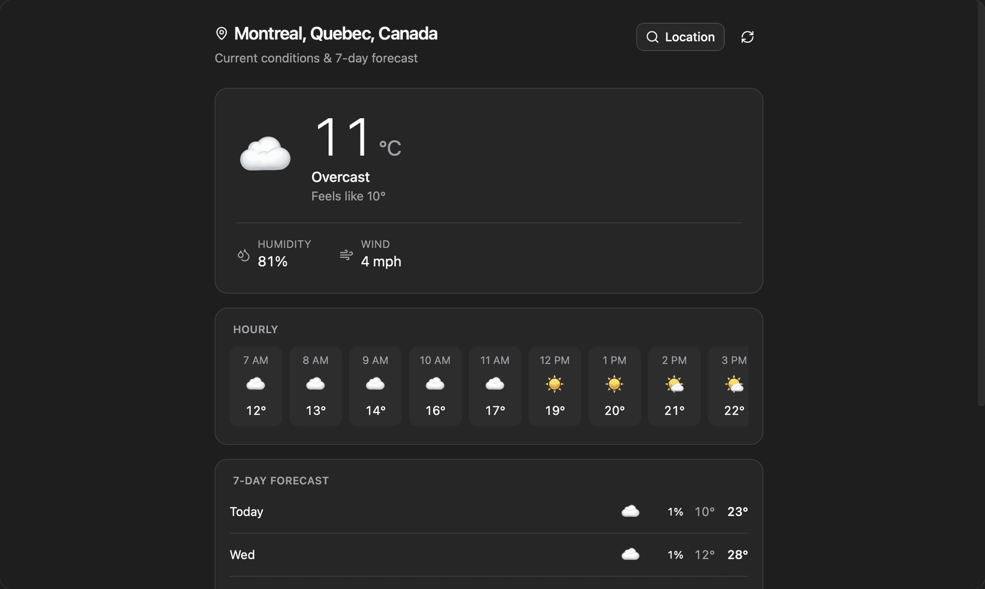 Weather screenshot
